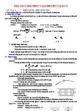 Tóm tắt Công thức và lý thuyết Vật lí 11 cả năm